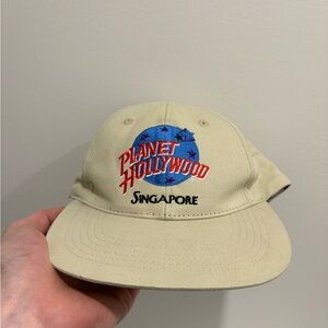 Vintage planet Hollywood Singapor Beige Baseball Cap SnapBack